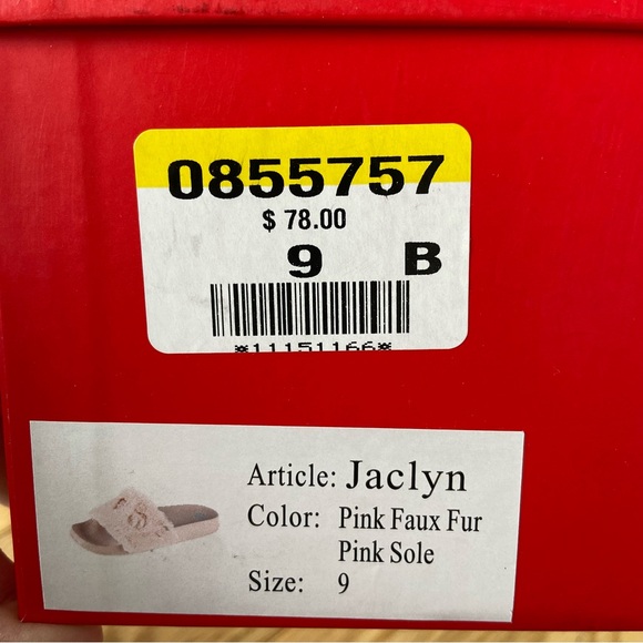 [Brand New] The WISHBONE Collection / Jaclyn /Pink Faux Fur sandal / Size 9 - Picture 6 of 12